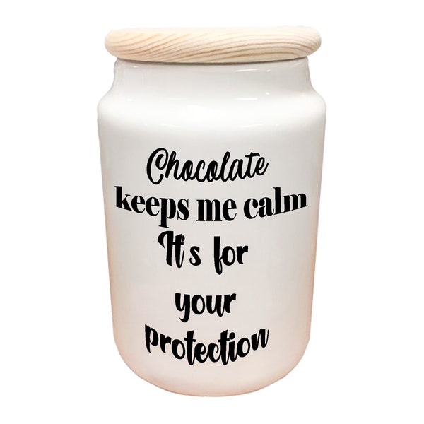 Ceramic Jar-Container Personalized for 'Candy' Dog Treats 'M&M's