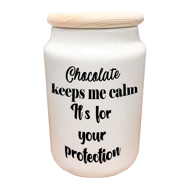 Ceramic Jar-Container Personalized for 'Candy' Dog Treats 'M&M's image 1
