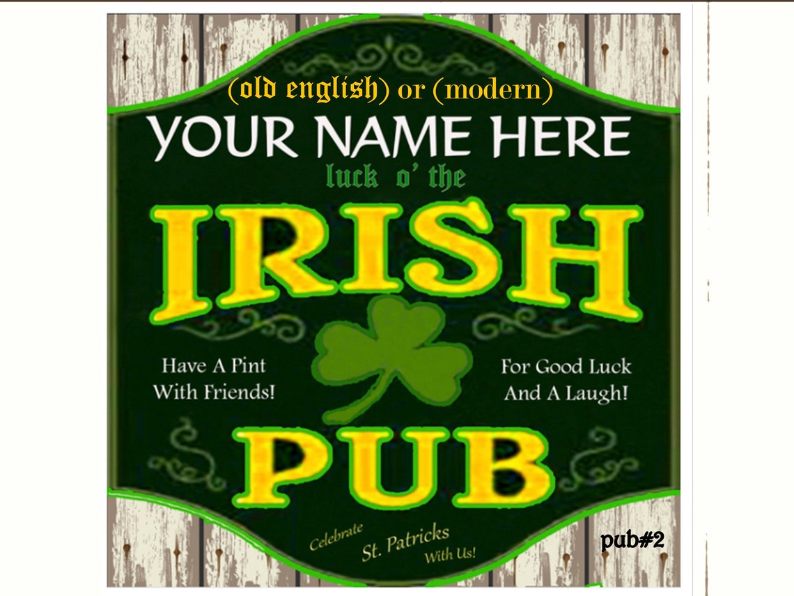 Irish Pub Sign Etsy