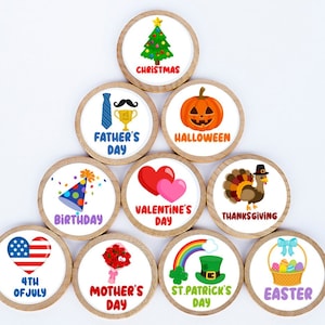 Holiday Magnets/ Set Of 10/ Classroom Magnets/ Teacher Magnets/ Family Calendar Magnets