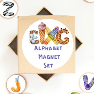 Aimants Alphabet / Aimants de réfrigérateur / Aimants éducatifs / Cadeaux pour enfants / Cadeaux d’enseignant / Aimant animal