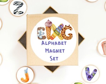 Alphabet Magnets/ Refrigerator Magnets/ Educational Magnets/ Gifts For Children/ Teacher Gifts/ Animal Magnet