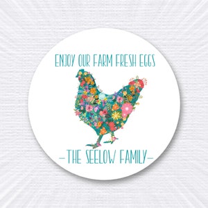 Personalized Chicken Egg Stickers/ Carton Labels/ Farm Egg Labels/ Chickens/ Hens/ Personalized Stickers/ Egg Crate Labels/ Farm Fresh Eggs image 2