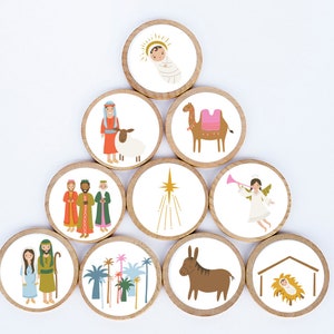 Christmas Nativity Magnet Set / Set of 10 / 2 3/8 x 1/4 Inches / Refrigerator Magnets / Montessori  / Holiday Magnet /  Teacher Gifts