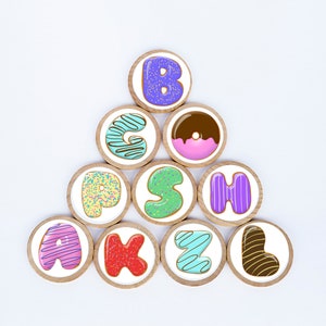 Aimants de l’alphabet du beignet / Aimants de réfrigérateur / Aimants éducatifs / Cadeaux pour enfants / Cadeaux d’enseignant / Alphabet / Lettres d’apprentissage