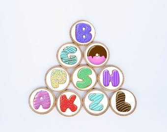 Doughnut Alphabet Magnets/ Refrigerator Magnets/ Educational Magnets/ Gifts For Children/ Teacher Gifts/ Alphabet/ Learning Letters