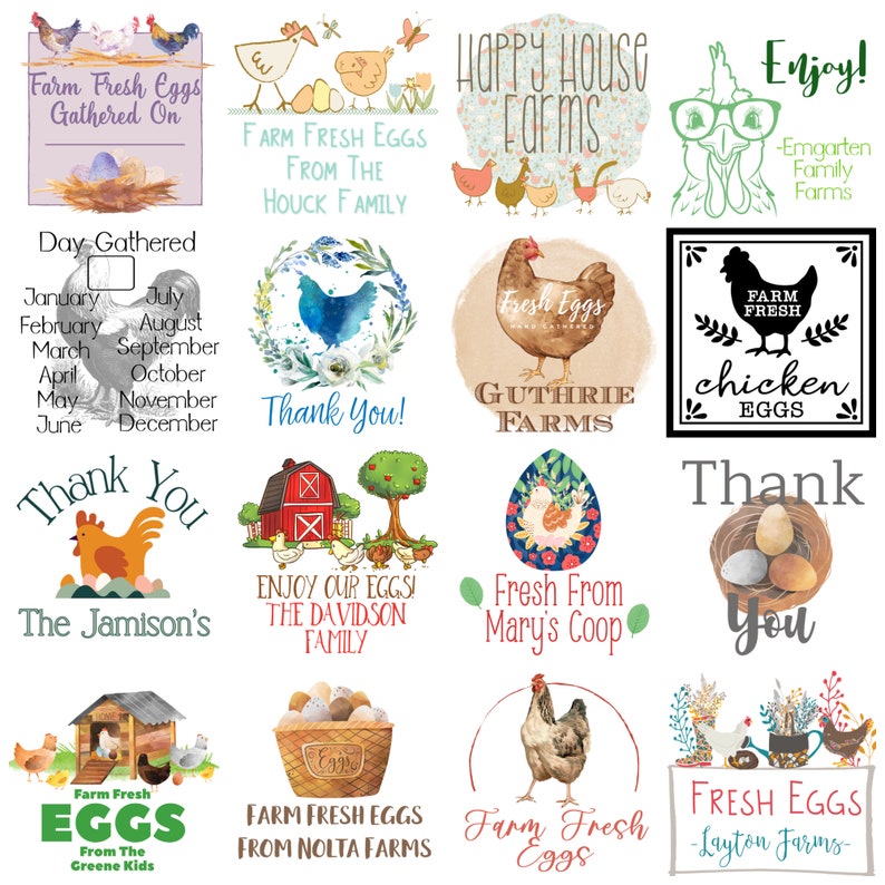 Personalized Chicken Egg Stickers/ Carton Labels/ Farm Egg Labels/ Chickens/ Hens/ Personalized Stickers/ Egg Crate Labels/ Farm Fresh Eggs image 5