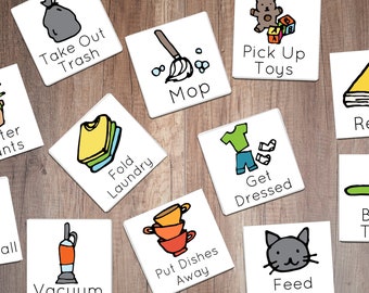 Instant Download/ Chore Card Printables/ Chore Cards/ Routine Cards / Toddler Chores/ PDF/ Chore Charts/ Daily Routine Cards