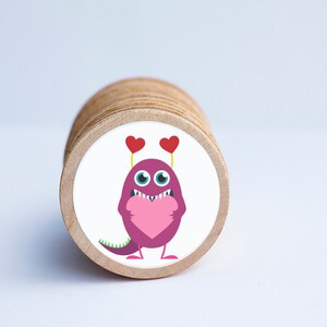 Valentine&#39;s Monster Magnet Set / Set of 10 / 2 3/8 x 1/4 Inches / Valentine&#39;s Day / Refrigerator Magnets / Montessori  / Teacher Gifts