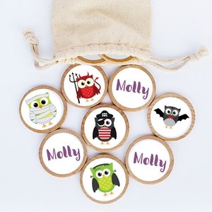 Personalized Halloween Wood Memory Game / Personalized Gifts / Memory Games / Matching Game / Montessori Games / Memory Game/ Travel