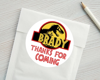 Personalized Dinosaur Stickers/ Jurassic Park Labels /Labels/ Party Favors/ Birthday/ Custom Stickers / Envelope Stickers/ Thank You Tags