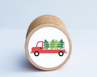 Christmas Wooden Magnet Set, Holiday Montessori Toy (Set of 10)
