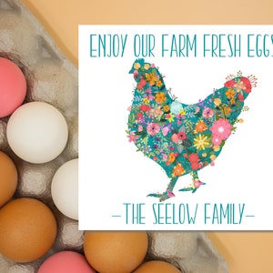 Personalized Chicken Egg Stickers/ Carton Labels/ Farm Egg Labels/ Chickens/ Hens/ Personalized Stickers/ Egg Crate Labels/ Farm Fresh Eggs image 8