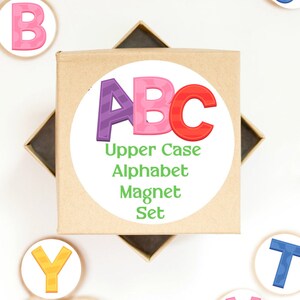 Aimants alphabet majuscules/ Aimants pour réfrigérateur/ Aimants éducatifs/ Cadeaux pour enfants/ Cadeaux pour enseignants/ Aimants animaux/ Aimants scolaires