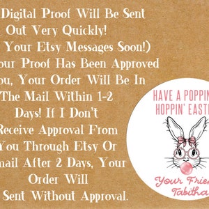 Personalized Easter Stickers Or Labels / Easter Bunny Stickers/ Easter Favor Labels/Labels /Party Favors /Custom Stickers/Stickers/ Tags image 5