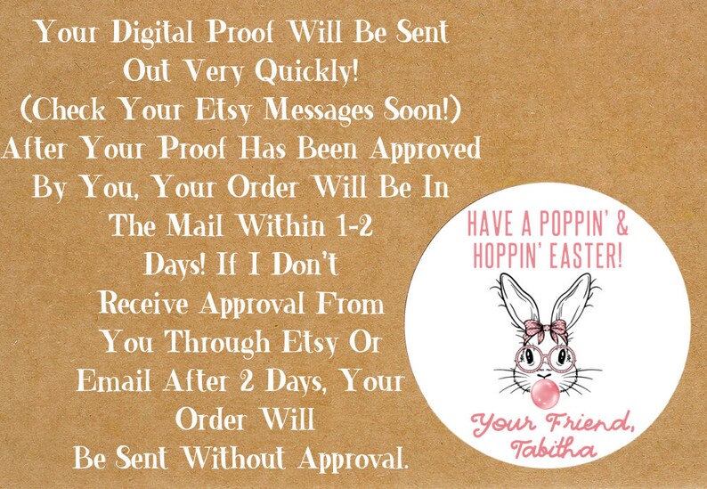 Personalized Easter Stickers Or Labels / Easter Bunny Stickers/ Easter Favor Labels/Labels /Party Favors /Custom Stickers/Stickers/ Tags image 5