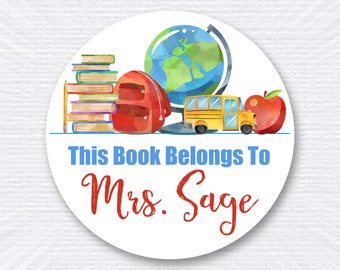 Personalized Teacher Book Stickers/ Glossy Stickers/ This Book Belongs To Stickers/ From The Library Of/ Classroom Stickers /Custom Stickers