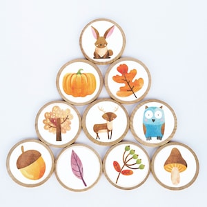 Thanksgiving Magnet Set / Set of 10 / 2 3/8 x 1/4 Inches / Refrigerator Magnets / Montessori  / Holiday Magnet /  Teacher Gift / Children