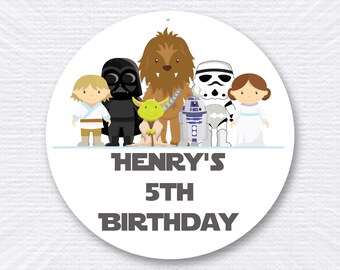 Personalized Star Wars Stickers/ Star Wars Favor Labels /Labels/ Party Favors/ Birthday/ Custom Stickers / Starwars / Envelope Stickers