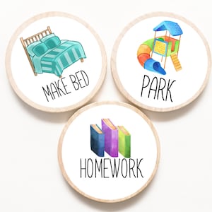 You Pick! Round Chore Magnets / 1.5 Inches / Wood Magnets / Chore Charts / Chores / Magnets / Chore Magnets / Children / Chore Chart