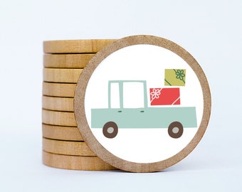 Christmas Wooden Magnet Set, Holiday Montessori Toys