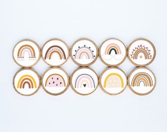 Rainbow Magnet Set / Set of 10 / 2 3/8 x 1/4 Inches / Refrigerator Magnets / Montessori  /  Baby Shower Gift / Christmas Gifts/ Mother&#39;s Day