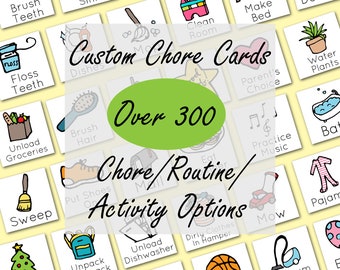 Customizable Chore Card Printables/ Chore Cards/ Routine Cards / Toddler Chores/ Editable/ PDF/ Chore Charts/ Daily Routine Cards