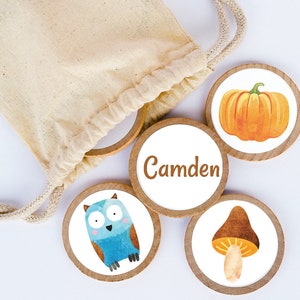 Personalized Thanksgiving Wood Matching Game / Personalized Gifts / Memory Games / Montessori Games / Stocking Stuffers / Holiday Games