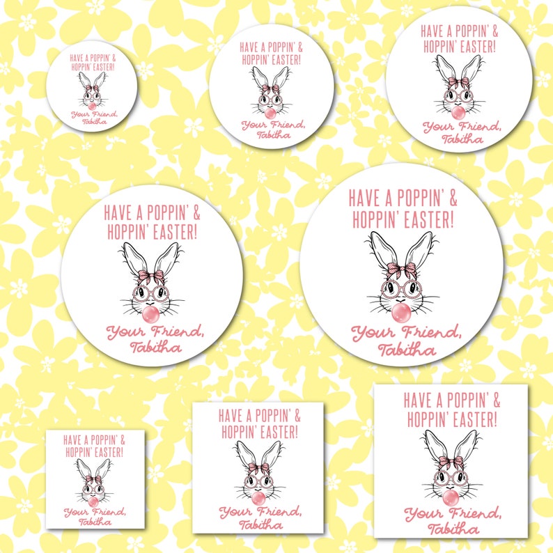 Personalized Easter Stickers Or Labels / Easter Bunny Stickers/ Easter Favor Labels/Labels /Party Favors /Custom Stickers/Stickers/ Tags image 3