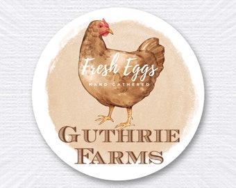 Personalized Chicken Egg Stickers/ Carton Labels/ Farm Egg Labels/ Chickens/ Hens/ Personalized Stickers/ Egg Crate Labels/ Farm Fresh Eggs