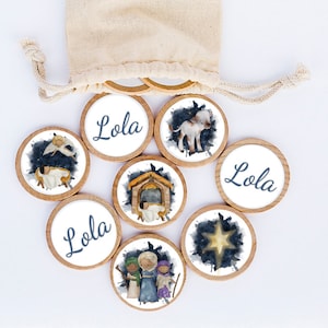 Personalized Nativity Christmas Wood Matching Game / Personalized Gift / Memory Game / Montessori Games / Stocking Stuffers / Christmas