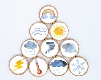 Weather Magnets/ Set Of 15 Classroom Magnets/ Teacher Magnets/ Family Calendar Magnets/ Weather Chart/ Weather Flashcards/ School