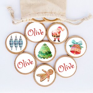 Personalized Christmas Wood Matching Game / Personalized Gifts / Memory Games / Montessori Games / Stocking Stuffers / Christmas Games