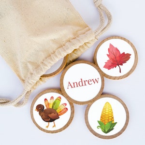 Personalized Thanksgiving Wood Matching Game / Personalized Gifts / Memory Games / Montessori Games / Travel Games / Holiday Games / Games
