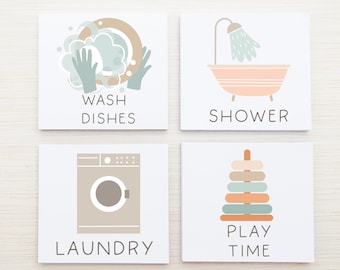 Customizable Chore Card Printables/ Chore Cards/ Routine Cards / Toddler Chores/ Editable/ PDF/ Chore Charts/ Daily Routine Cards