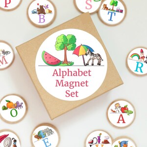 Aimants Alphabet / Aimants de réfrigérateur / Aimants éducatifs / Cadeaux pour enfants / Cadeaux d’enseignant / Aimant animal / Alphabet d’apprentissage
