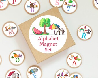 Alphabet Magnets/ Refrigerator Magnets/ Educational Magnets/ Gifts For Children/ Teacher Gifts/ Animal Magnet/Learning Alphabet