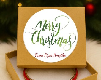 Personalized Christmas Gift Card Box: Kraft Holiday Label