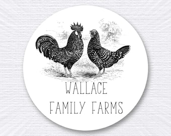 Personalized Chicken Egg Stickers/ Carton Labels/ Farm Egg Labels/ Chickens/ Hens/ Personalized Stickers/ Egg Crate Labels/ Farm Fresh Eggs