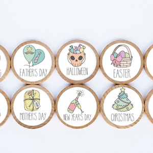 Holiday Magnets/ Set Of 10/ Classroom Magnets/ Teacher Magnets/ Family Calendar Magnets