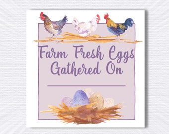 Personalized Chicken Egg Stickers/ Carton Labels/ Farm Egg Labels/ Chickens/ Hens/ Personalized Stickers/ Egg Crate Labels/ Farm Fresh Eggs