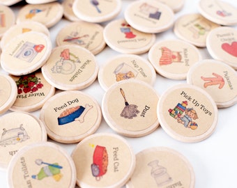 You Pick! Round Chore Magnets / 1.5 Inches / Wood Magnets / Chore Charts / Chores / Magnets / Chore Magnets / Children / Chore Chart