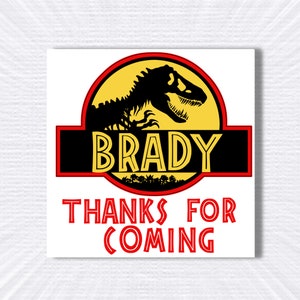 Personalized Dinosaur Stickers/ Jurassic Park Labels /Labels/ Party Favors/ Birthday/ Custom Stickers / Envelope Stickers/ Thank You Tags