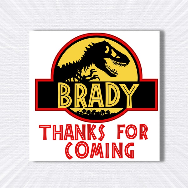 Personalized Dinosaur Stickers/ Jurassic Park Labels /Labels/ Party Favors/ Birthday/ Custom Stickers / Envelope Stickers/ Thank You Tags