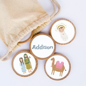 Personalized Nativity Christmas Wood Matching Game / Personalized Gift / Memory Game / Montessori Games / Stocking Stuffers / Christmas