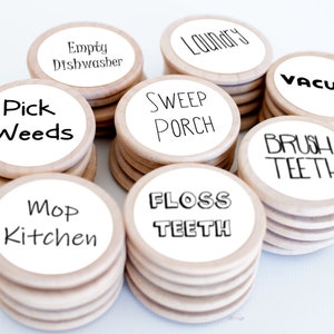 You Pick! Custom Round Chore Magnets / 1-1/2" x 1/8"/ Wood Magnets / Chore Charts / Chores / Magnet / Chore Magnet / Children / Chore Chart