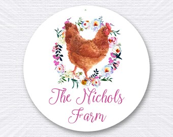 Personalized Chicken Egg Stickers/ Carton Labels/ Farm Egg Labels/ Chickens/ Hens/ Personalized Stickers/ Egg Crate Labels/ Farm Fresh Eggs