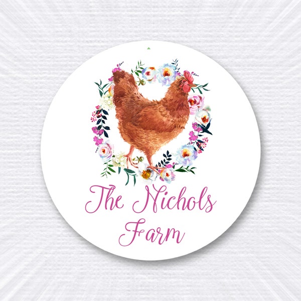 Personalized Chicken Egg Stickers/ Carton Labels/ Farm Egg Labels/ Chickens/ Hens/ Personalized Stickers/ Egg Crate Labels/ Farm Fresh Eggs