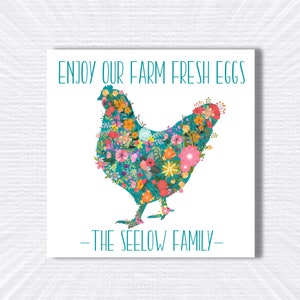 Personalized Chicken Egg Stickers/ Carton Labels/ Farm Egg Labels/ Chickens/ Hens/ Personalized Stickers/ Egg Crate Labels/ Farm Fresh Eggs