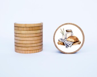 Juego de imanes de masa madre: Decoración de cocina de madera, juego de 10